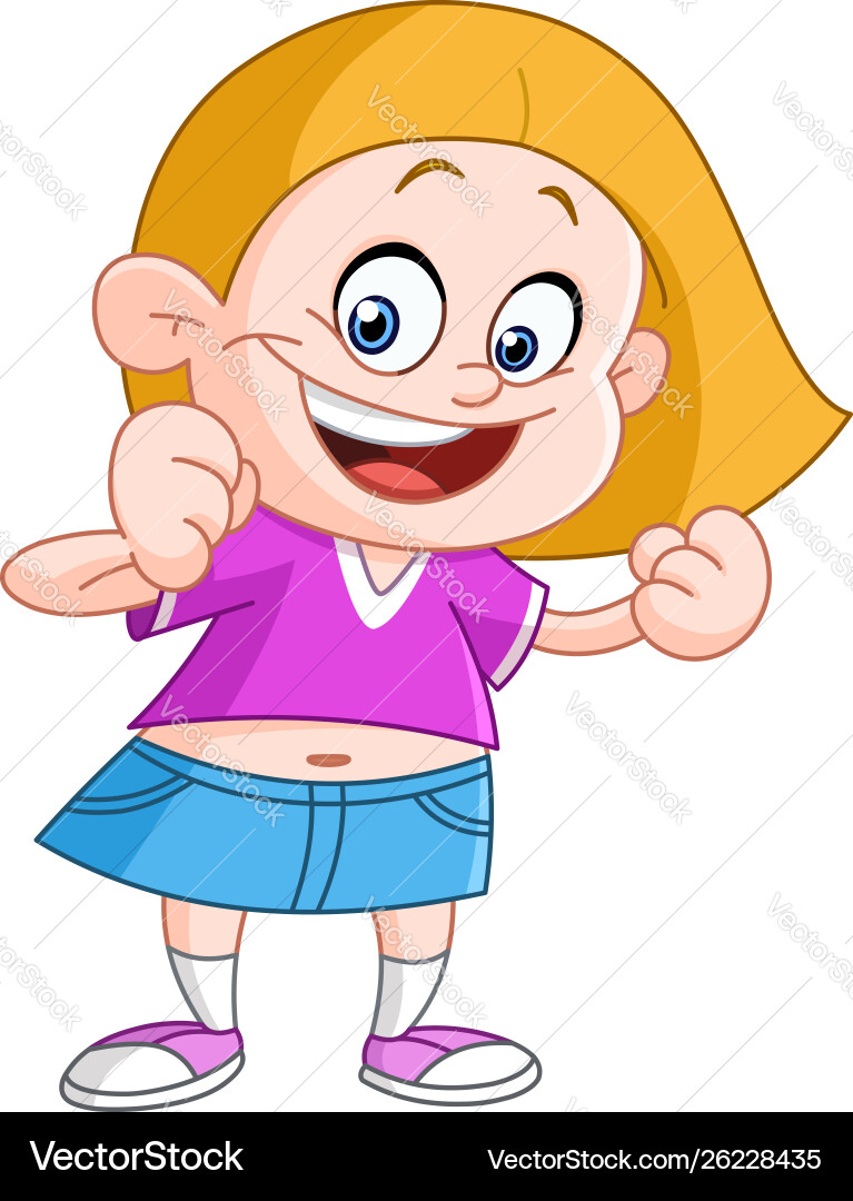 Girl with winning gesture Girl with winning gesture vector image