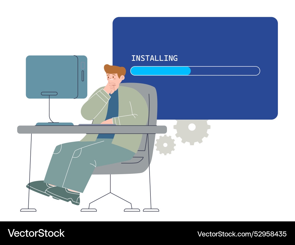Install operating system installing os loading vector image