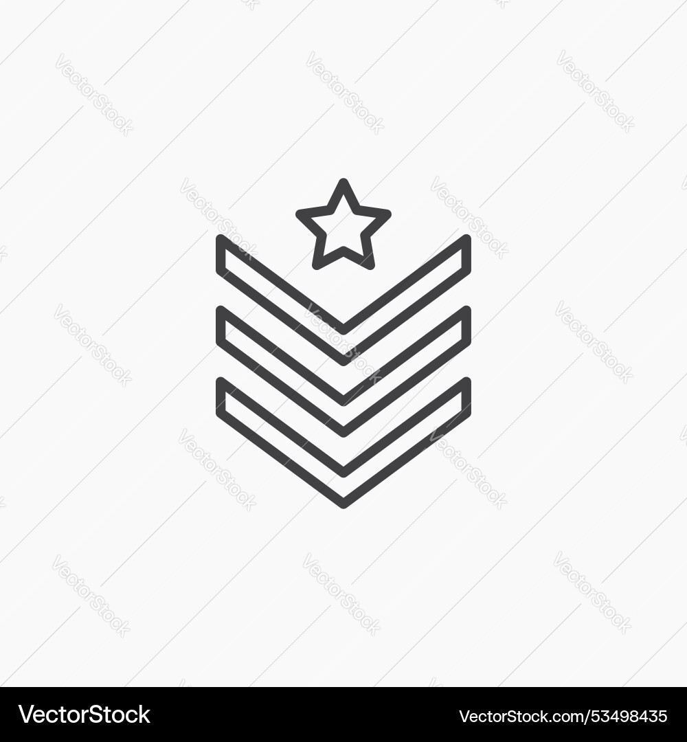 Military rank badgeline in thin line black color Military rank badgeline in thin line black color vector image