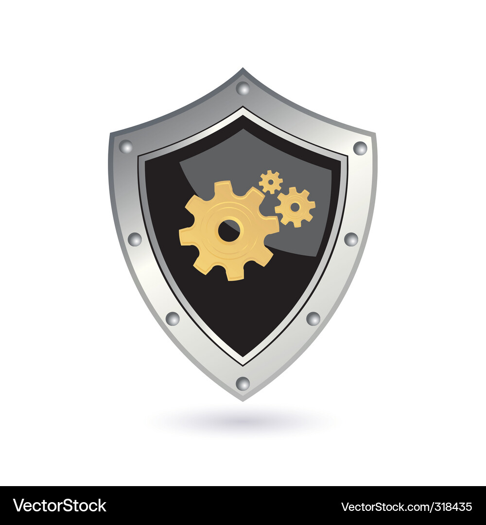 Shield with gears Vector Image