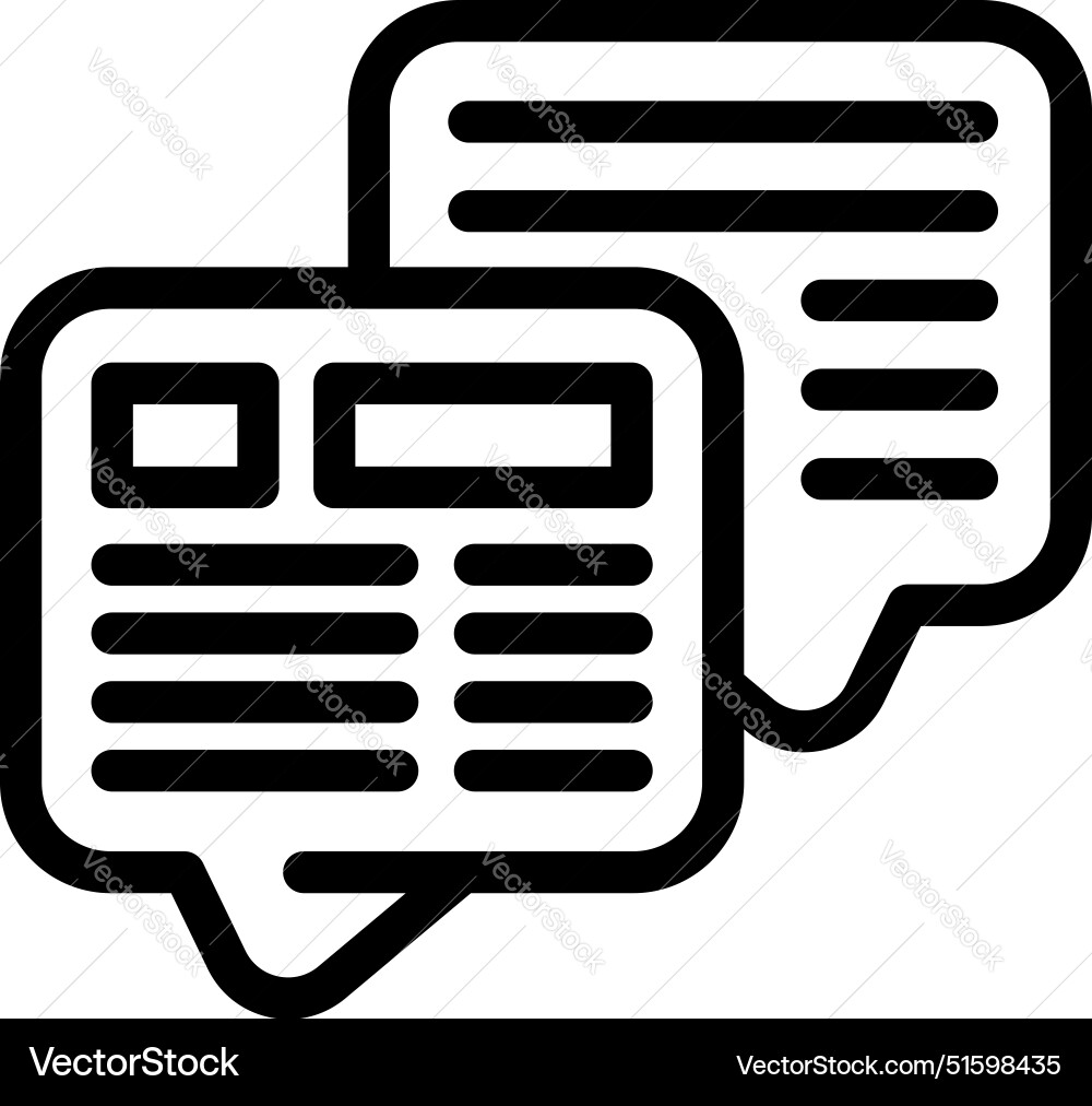 Two speech bubbles overlapping symbolizing Two speech bubbles overlapping symbolizing Vector Image