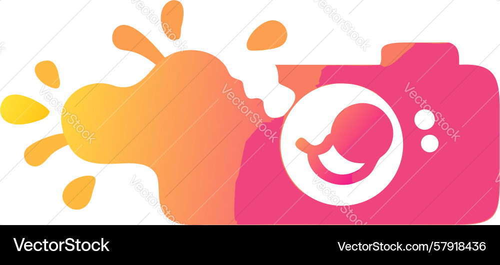 Dynamic camera splash icon abstract art design Vector Image