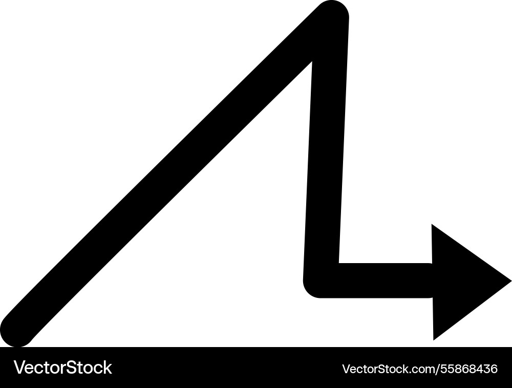 Elbow arrow angular path vector image