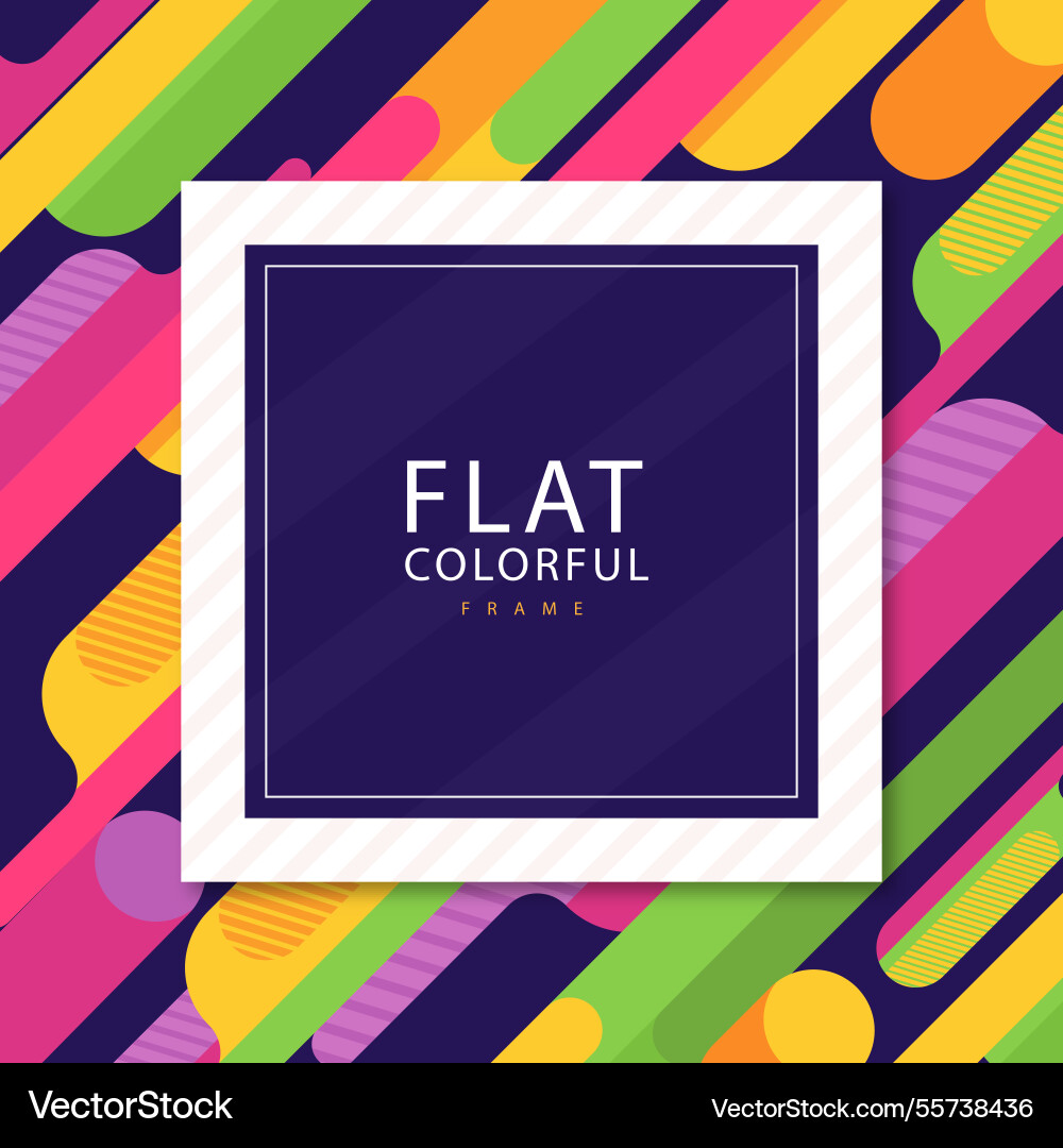 Flat colorful frame Vector Image
