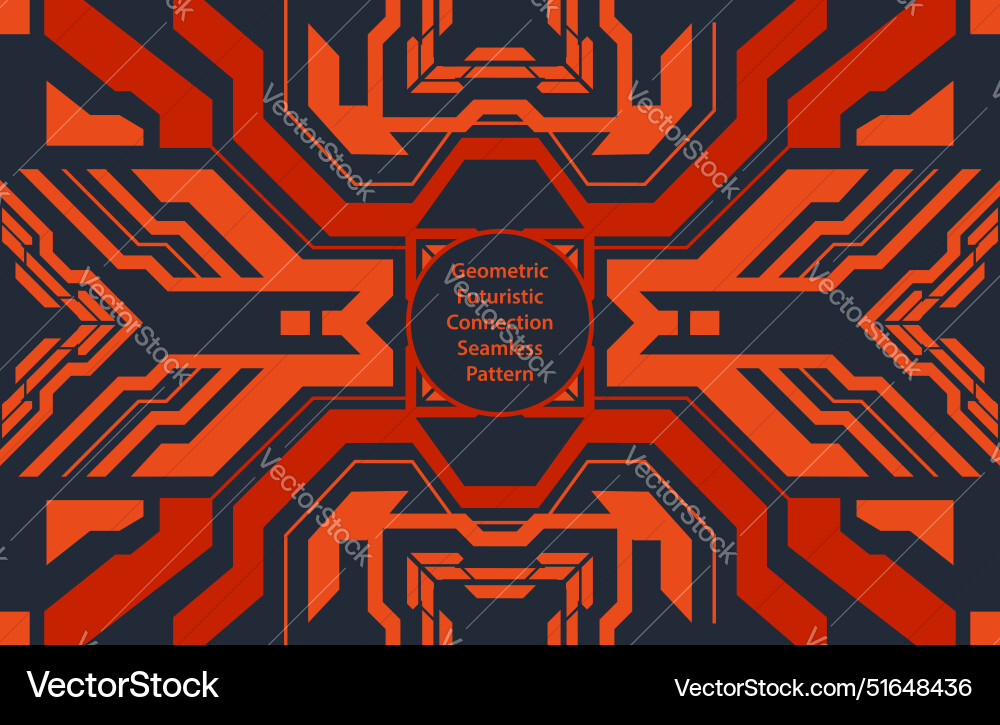Geometric futuristic connection seamless pattern vector image
