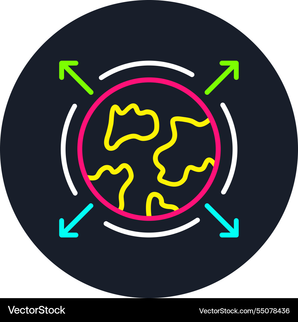 Global distribution line multi color icon Vector Image