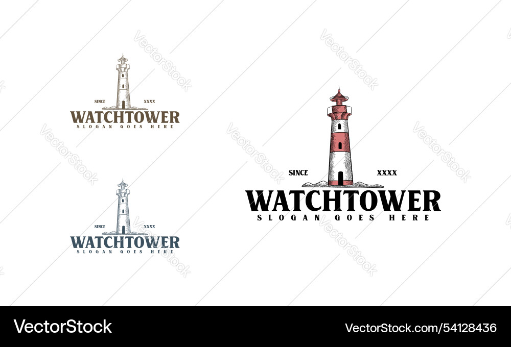 Lighthouse design element in vintage style Vector Image