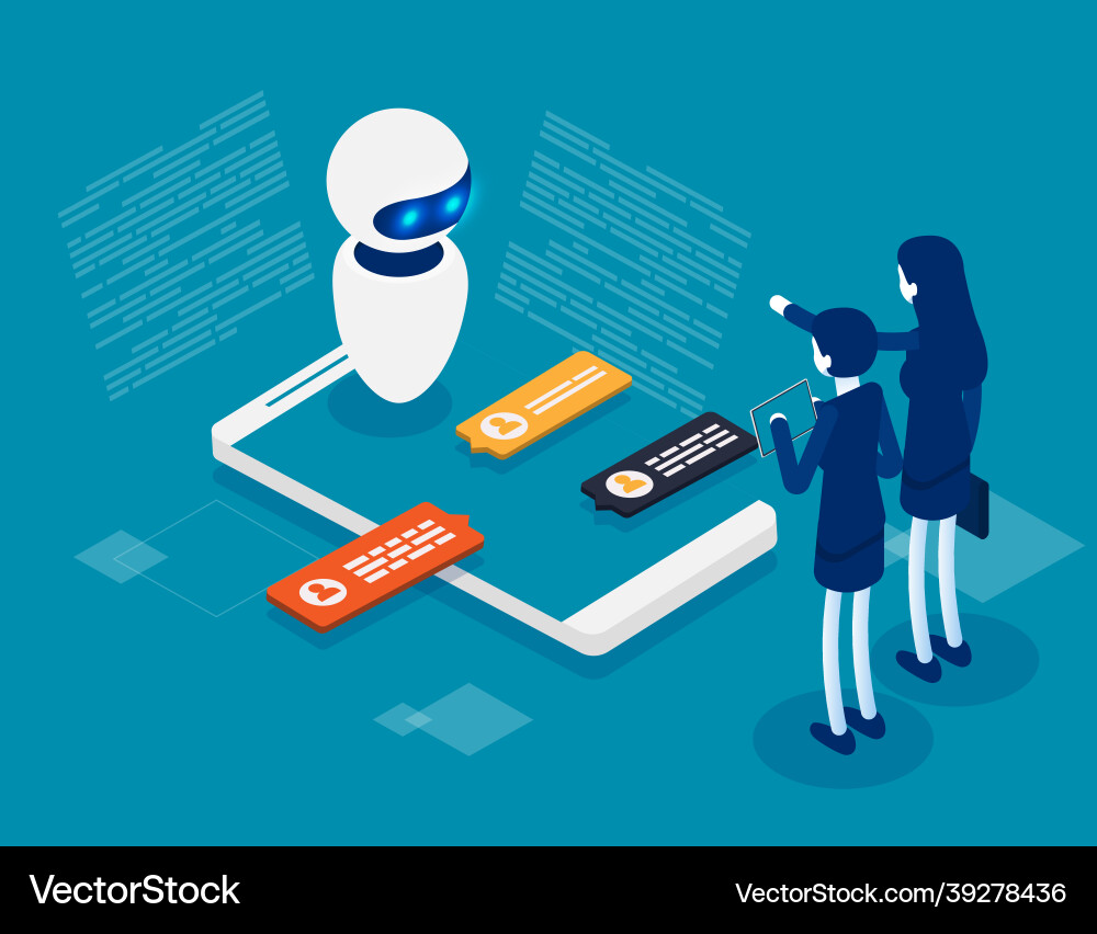 Machine learning or artificial intelligence Machine learning or artificial intelligence vector image