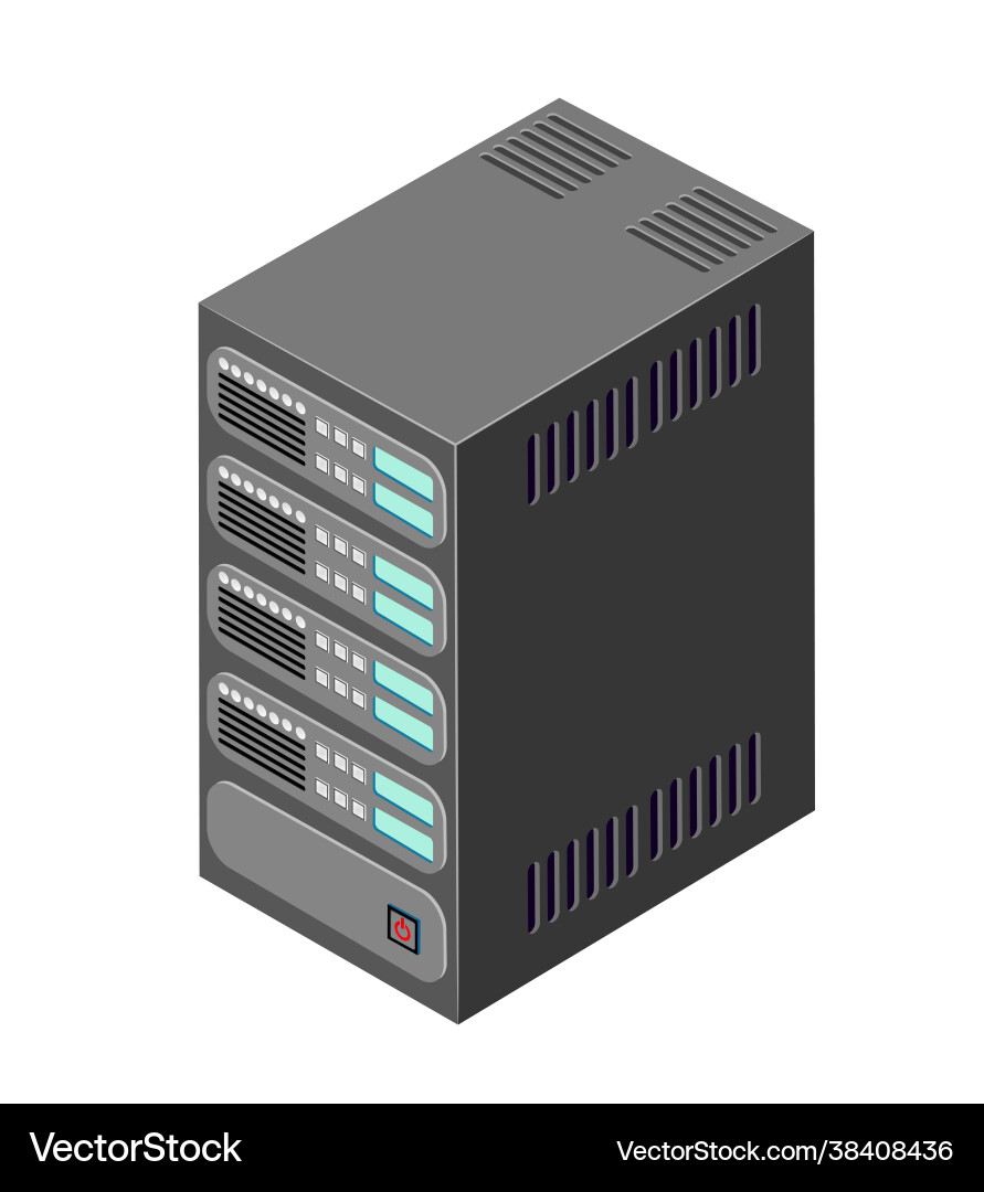Single server network technology connection Single server network technology connection vector image
