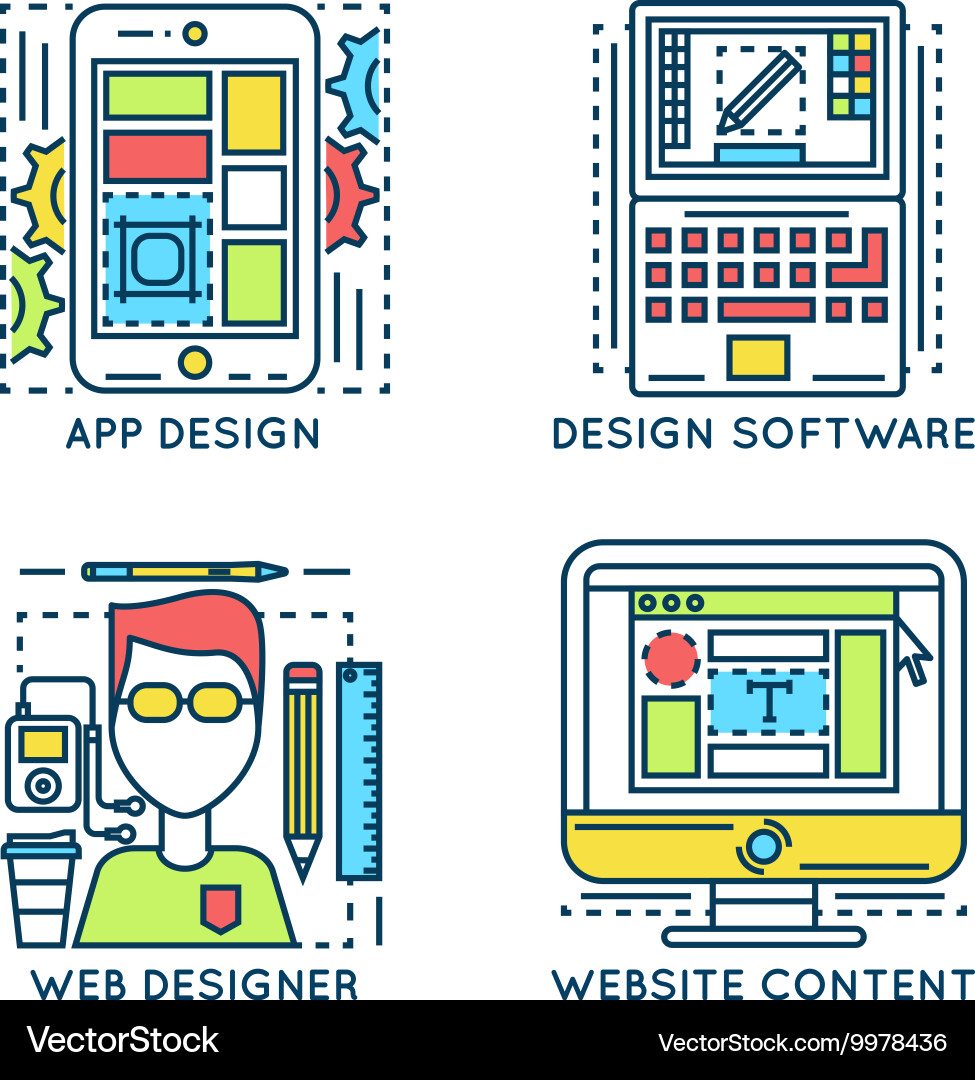 Web design linear compositions Vector Image