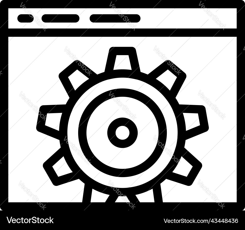 Web service icon outline work build Vector Image