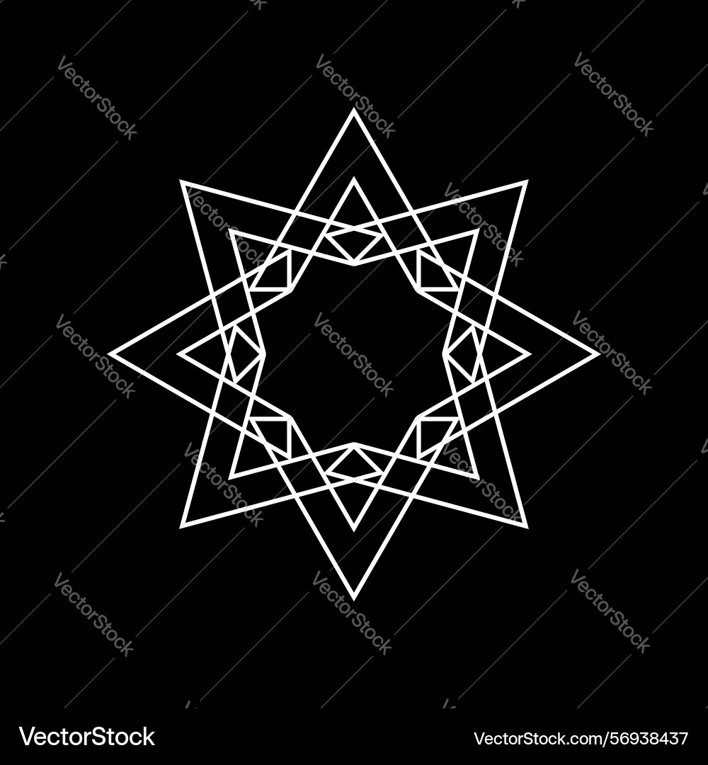 Abstract geometric line art pattern and symbol vector image