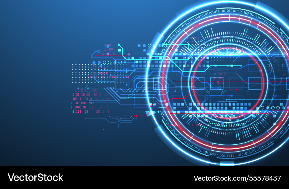 Abstraction on the theme of tech circles Abstraction on the theme of tech circles vector image