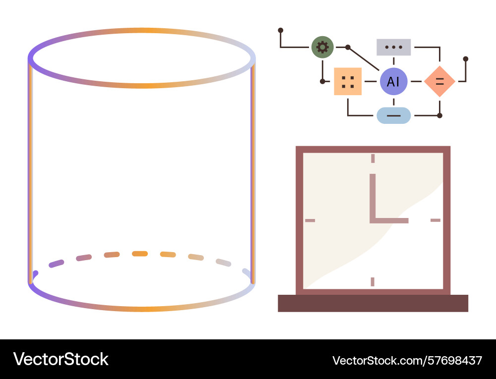 Ai workflow and data visualization with stylized Ai workflow and data visualization with stylized vector image