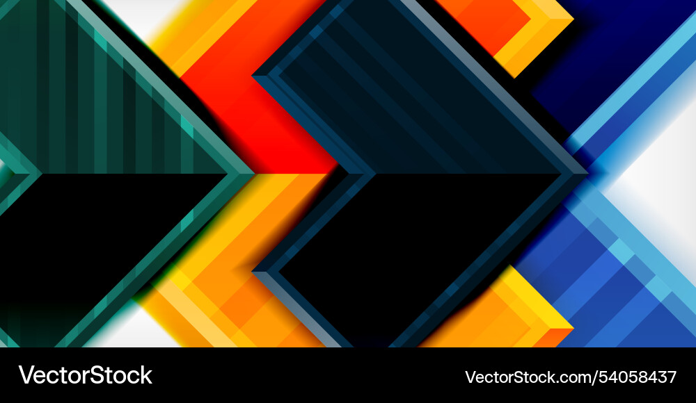 Arrow symbols created with 3d effects and line Vector Image