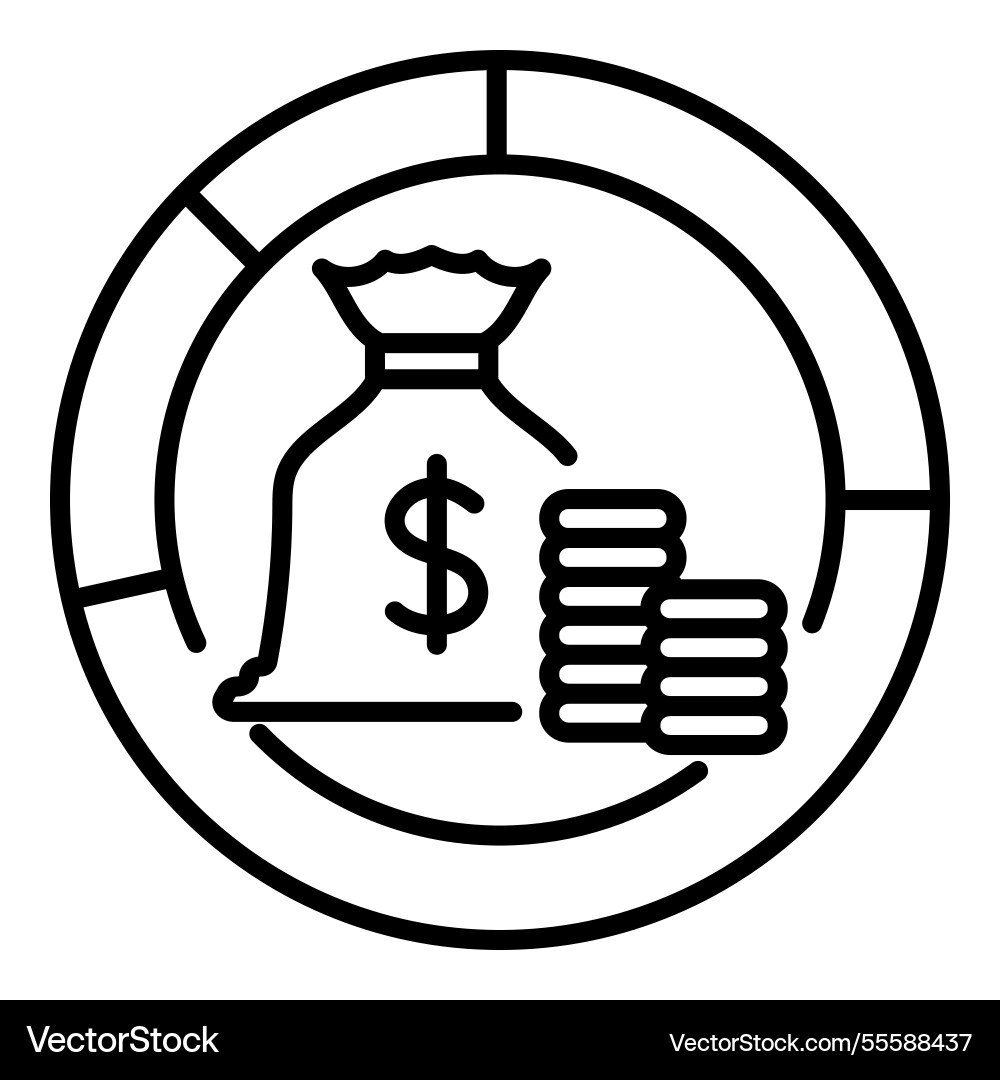 Asset allocation line icon vector image