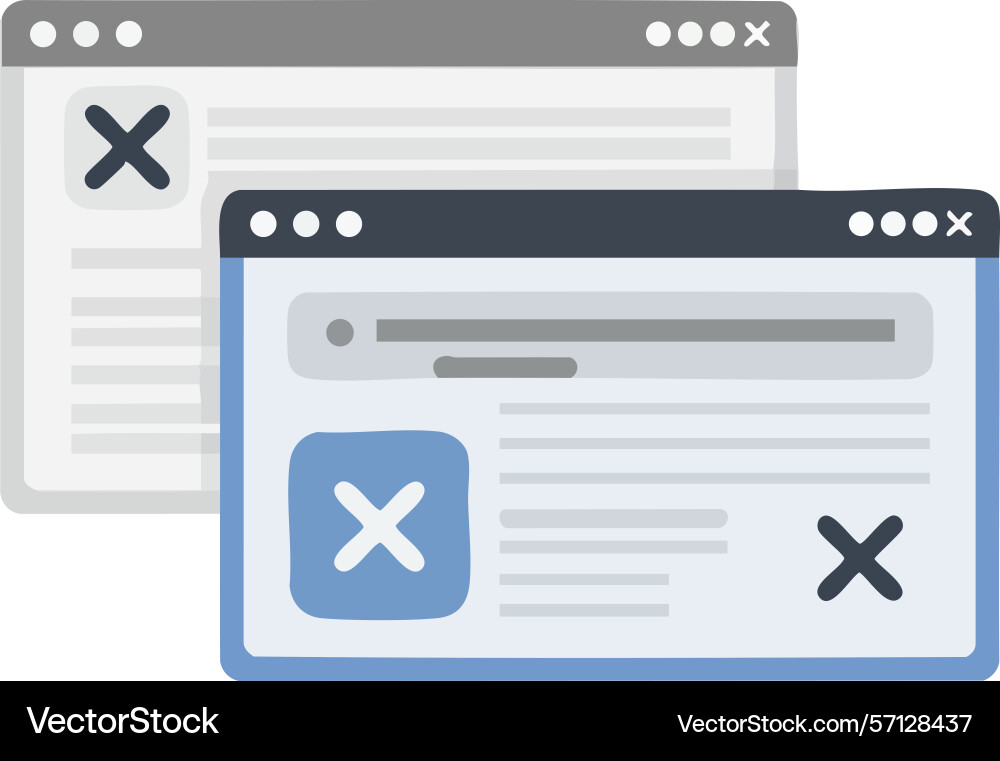 Computer windows user interface with close Vector Image