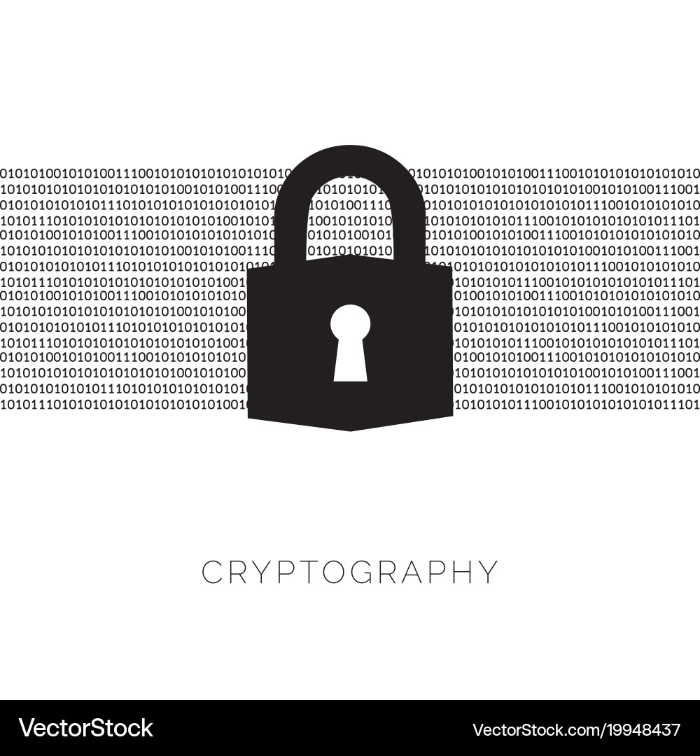Digitales Sicherheitsschloss mit Binary Code vektorbild