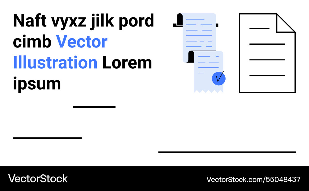 Document with annotations and stylized text Document with annotations and stylized text vector image