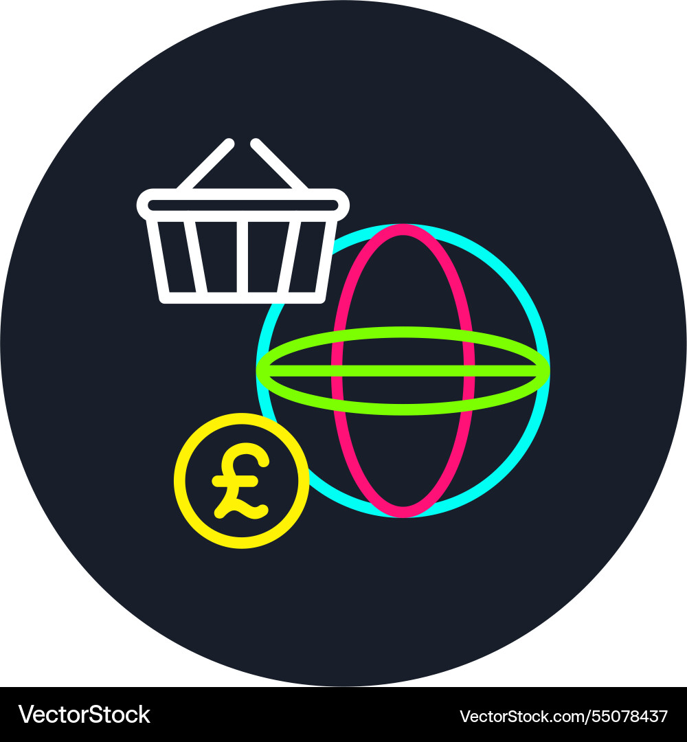 Global line multi color icon Vector Image