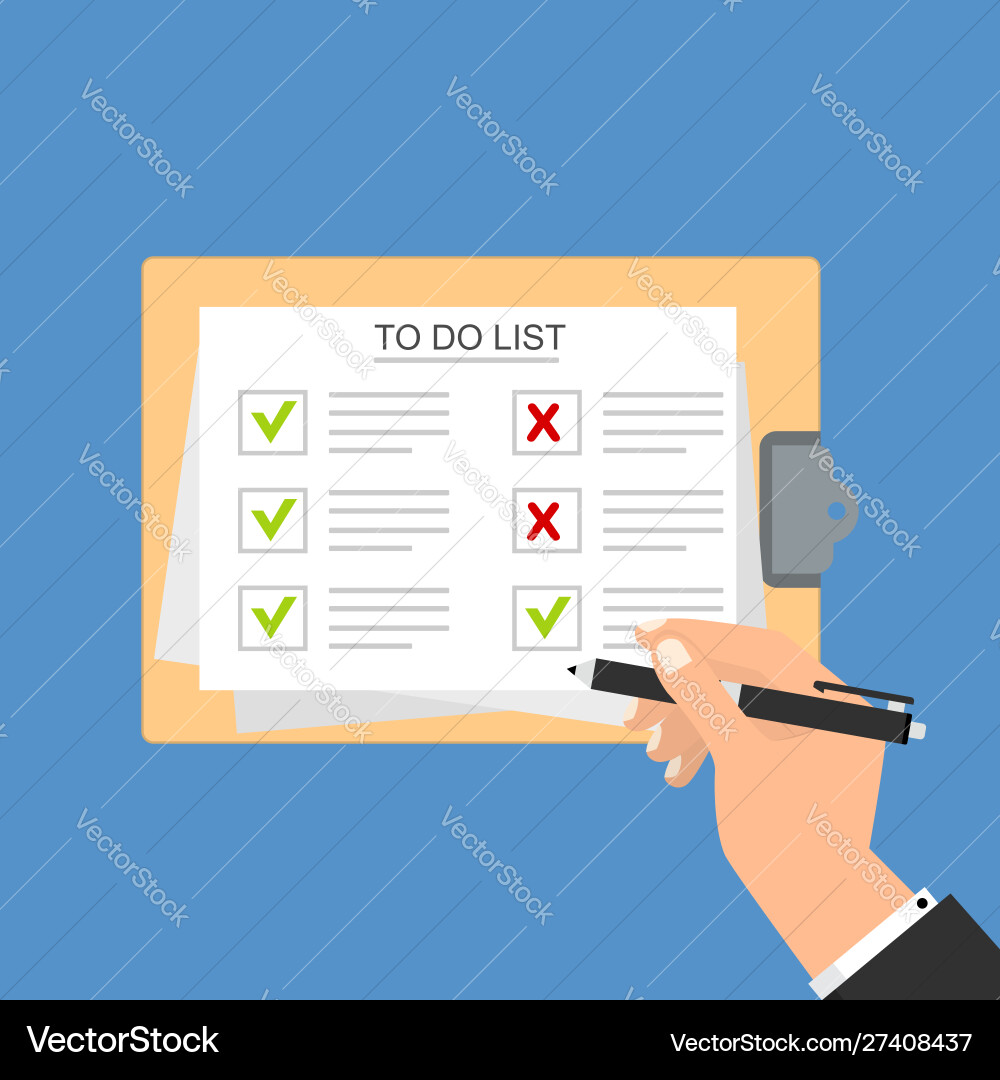 Hands halten Clipboard mit to-do Listenvorlage Hands halten Clipboard mit to-do Listenvorlage vektorbild