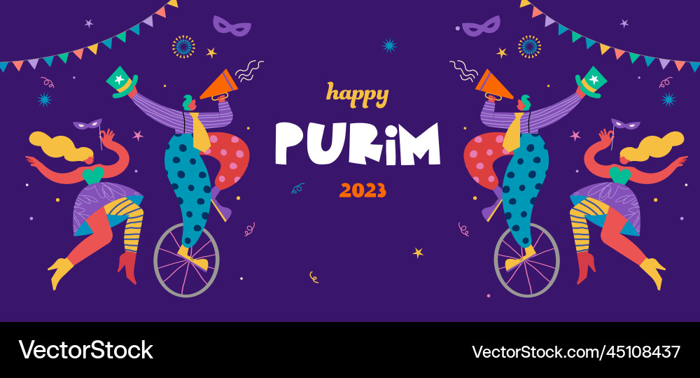 Happy purim - jewish holiday carnival colorful Happy purim - jewish holiday carnival colorful vector image