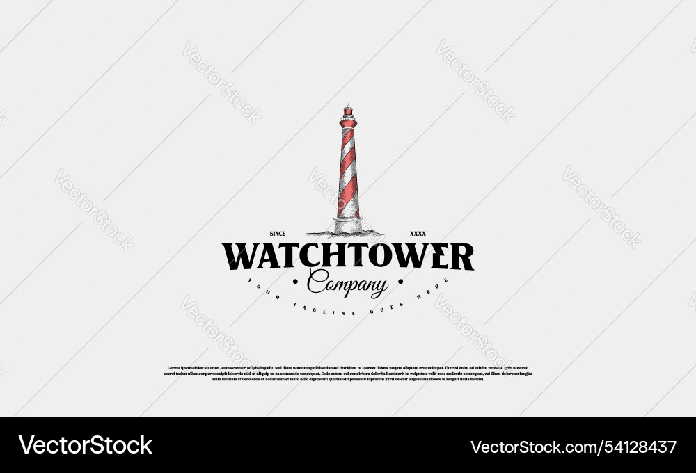 Lighthouse design element in vintage style Lighthouse design element in vintage style Vector Image
