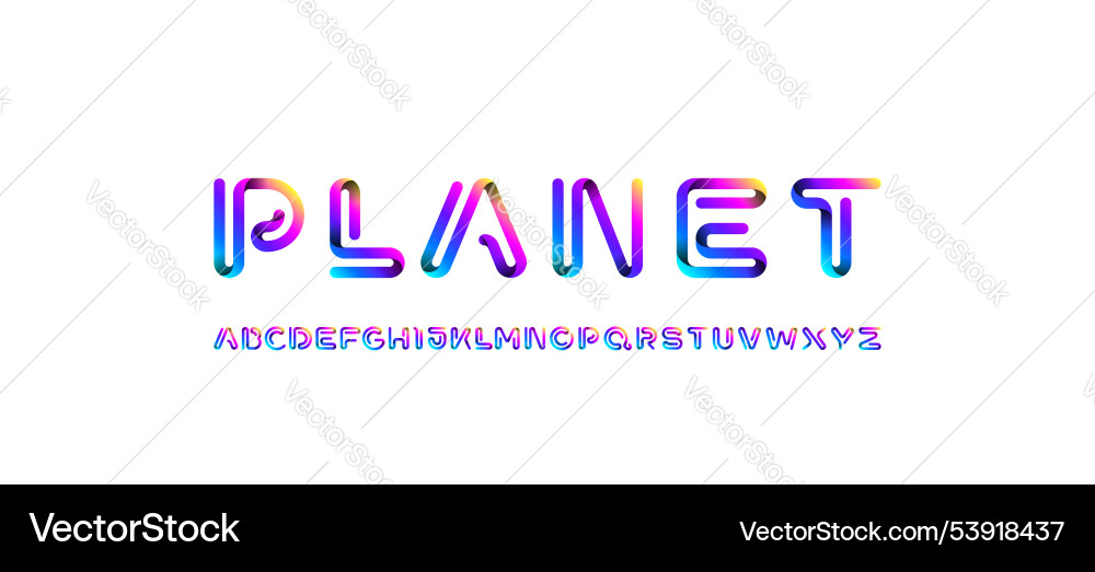 Ribbon font alphabet uppercase 3d letters Vector Image