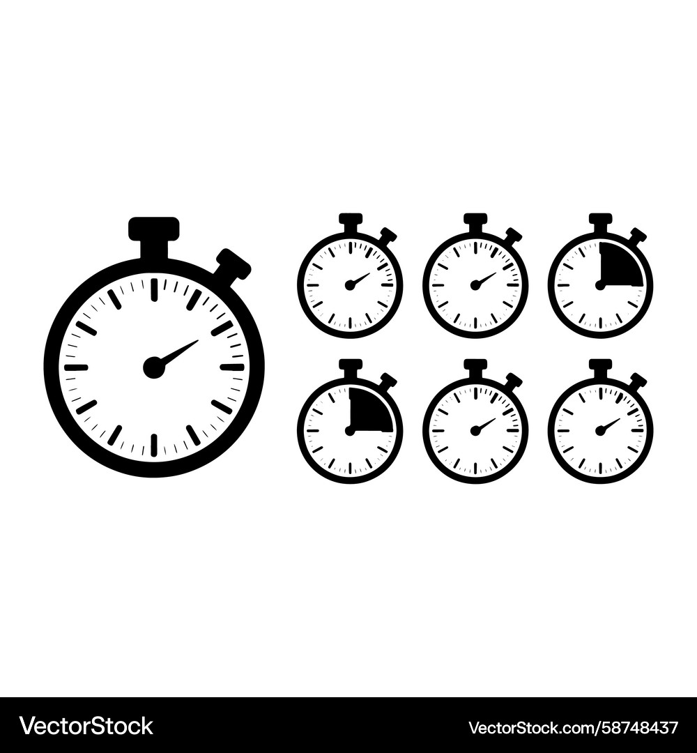 Stopwatch Icons - Time Segments Vector Image