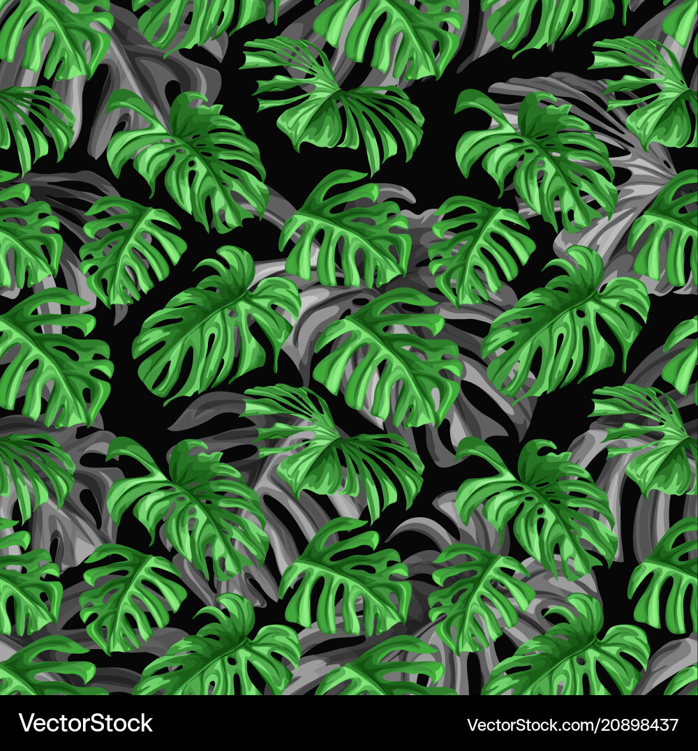 Tropical leaves summer seamless pattern Tropical leaves summer seamless pattern Vector Image