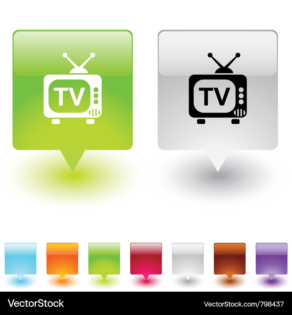 Tv quadratische Taste Vektorbild
