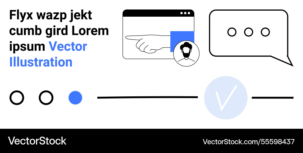 User interface elements with hand pointer chat User interface elements with hand pointer chat vector image