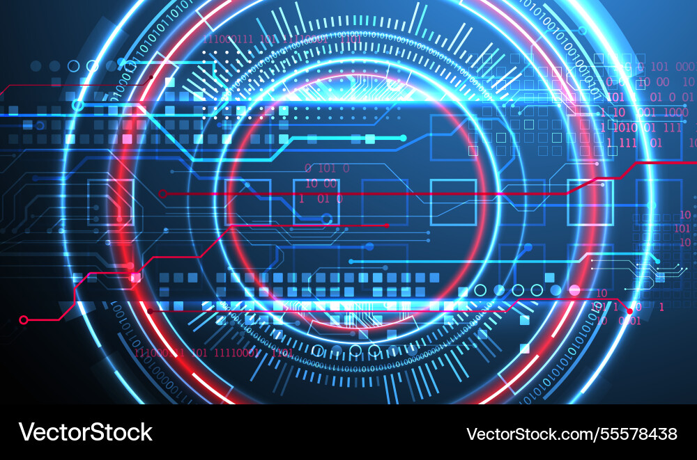 Abstraction on the theme of tech circles Abstraction on the theme of tech circles vector image