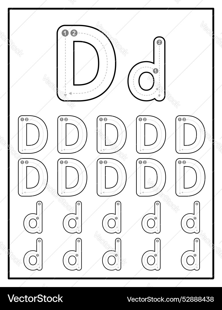 Alphabet tracing worksheets for kids Alphabet tracing worksheets for kids vector image