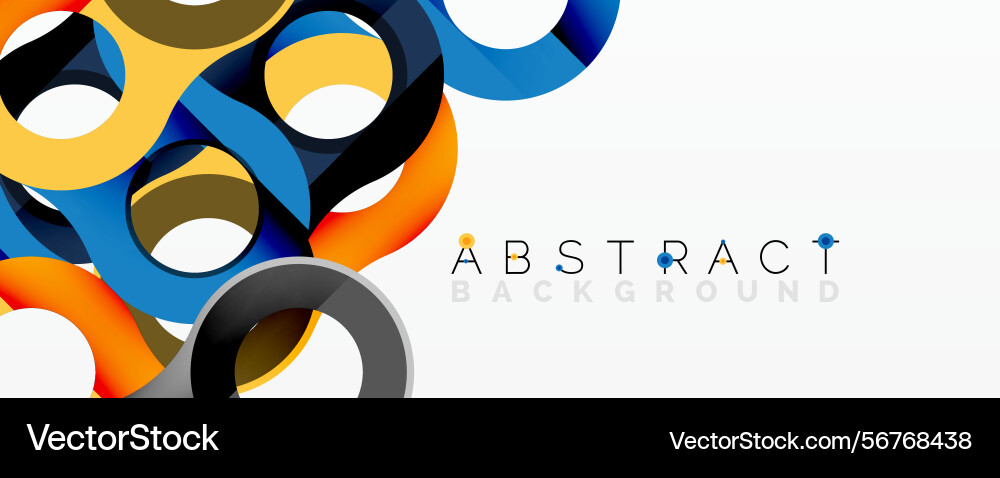 Bright abstract design features overlapping Vector Image