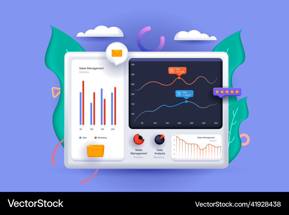 Data Analysis Dashboard Concept vector image