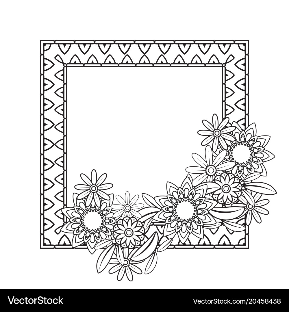 Floral Frame Ornament Vector Image