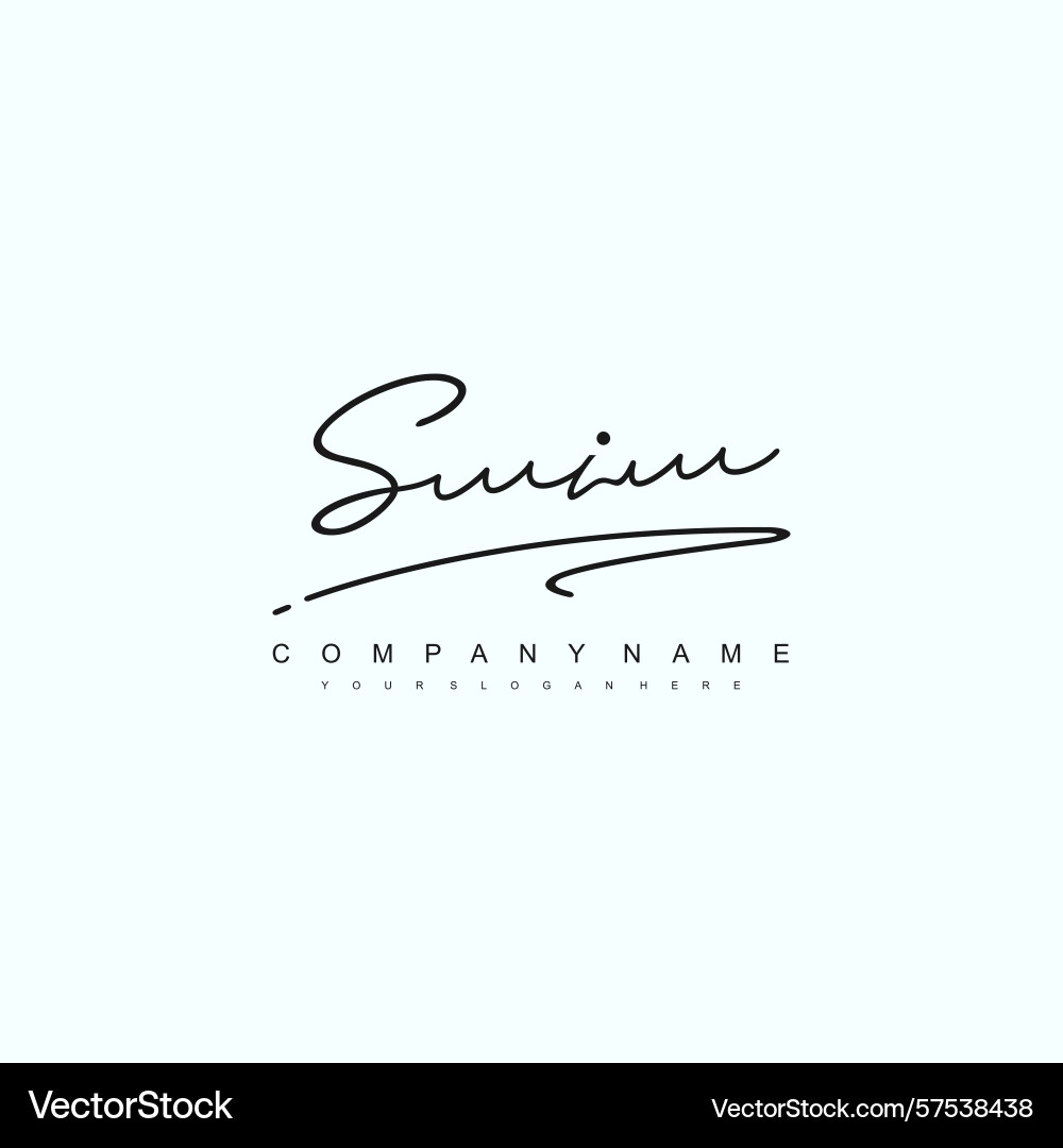 Minimal signature logo design with si initials Vector Image