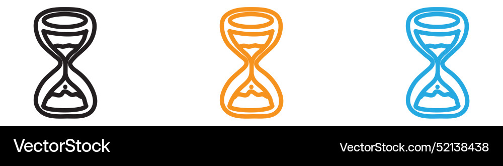 Sand clock logo set collection for web app ui Vector Image