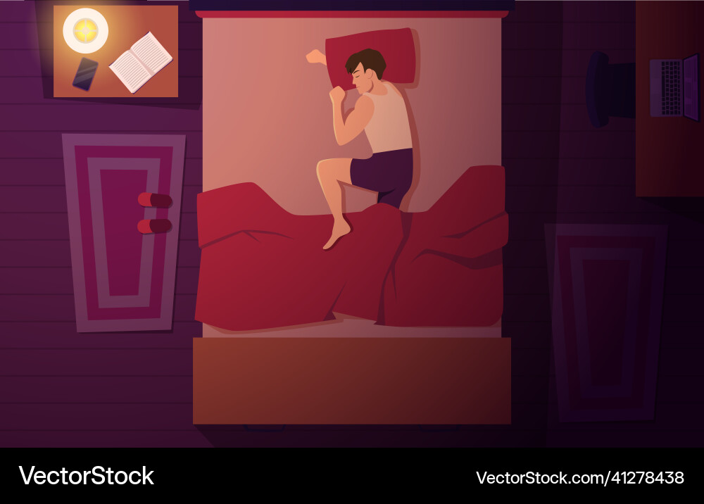 Sleeping top view tired characters relaxing Vector Image