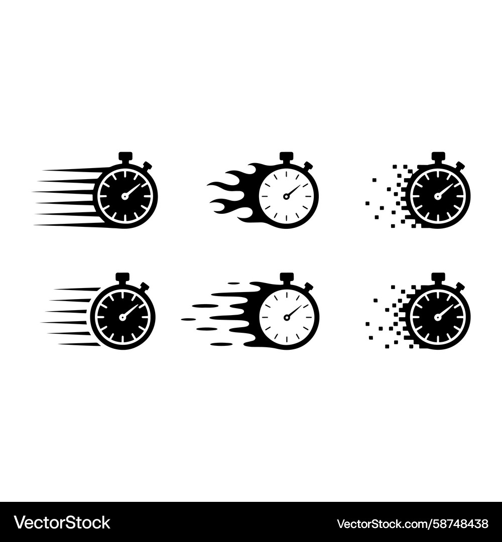 Stopwatch Motion Blur Timer Vector Image