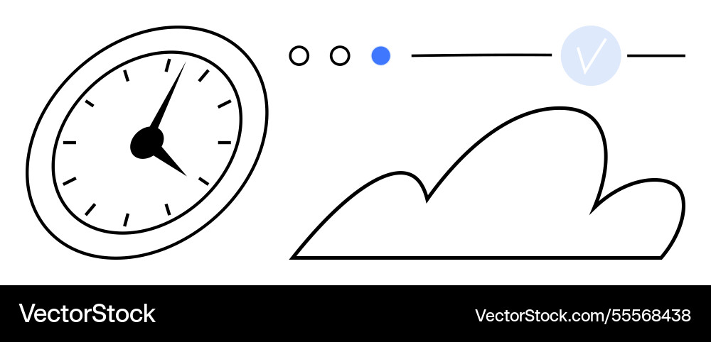 Time management concept analog clock and workflow Time management concept analog clock and workflow vector image