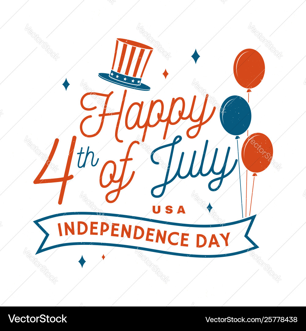 Vintage 4th july design in retro style Vintage 4th july design in retro style vector image