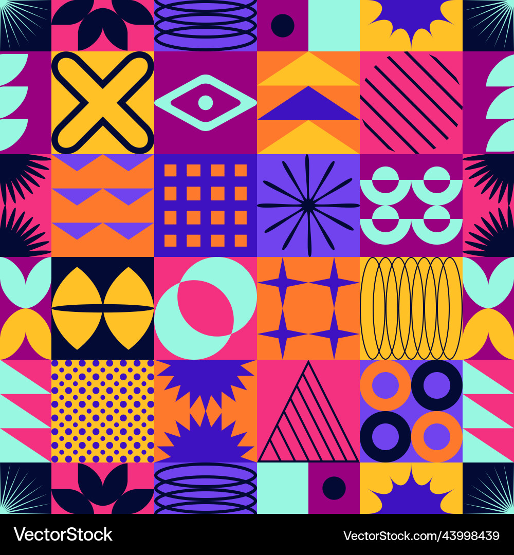 Abstract Colorful Patchwork Pattern vector image