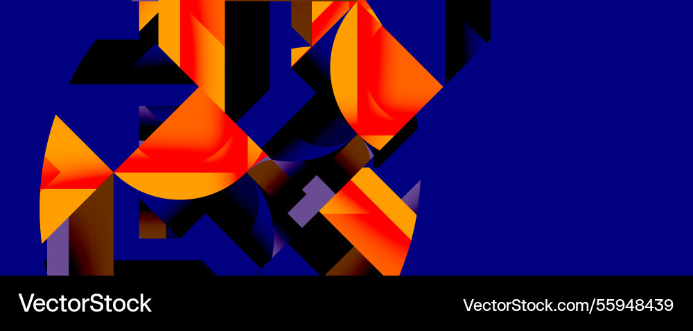 Abstract geometric composition with interlocking Abstract geometric composition with interlocking Vector Image