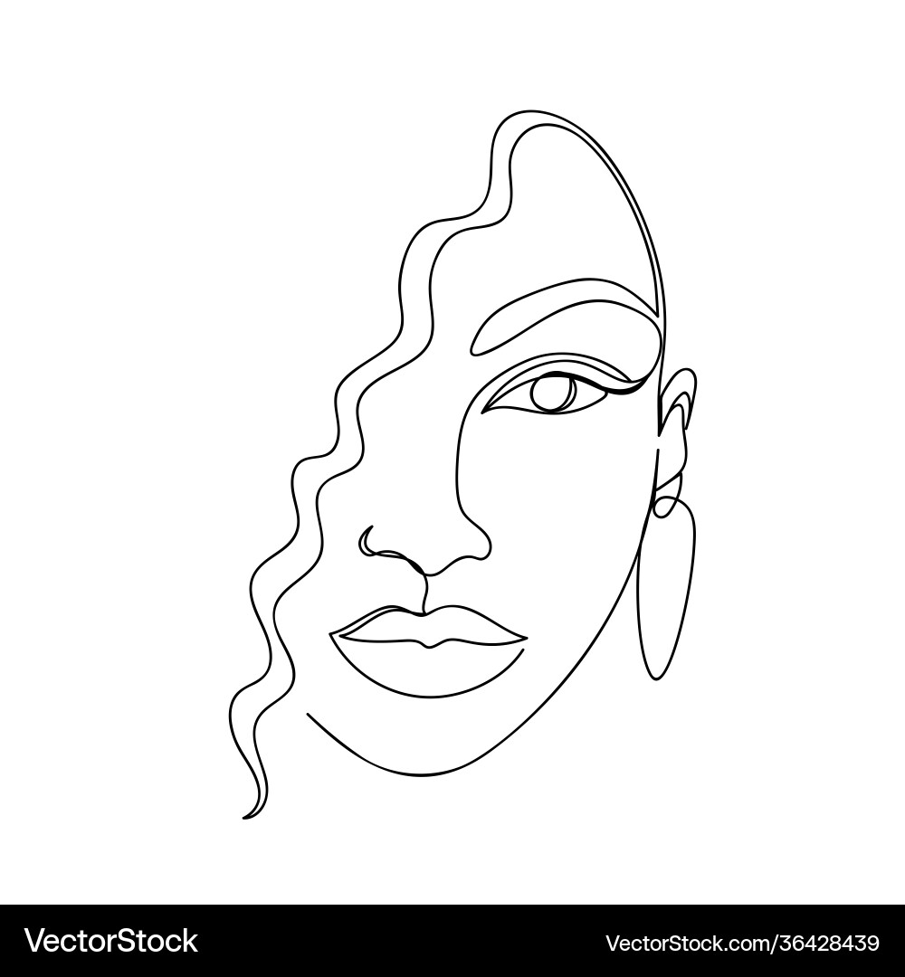 Afro american woman with abstract forms on white vector image