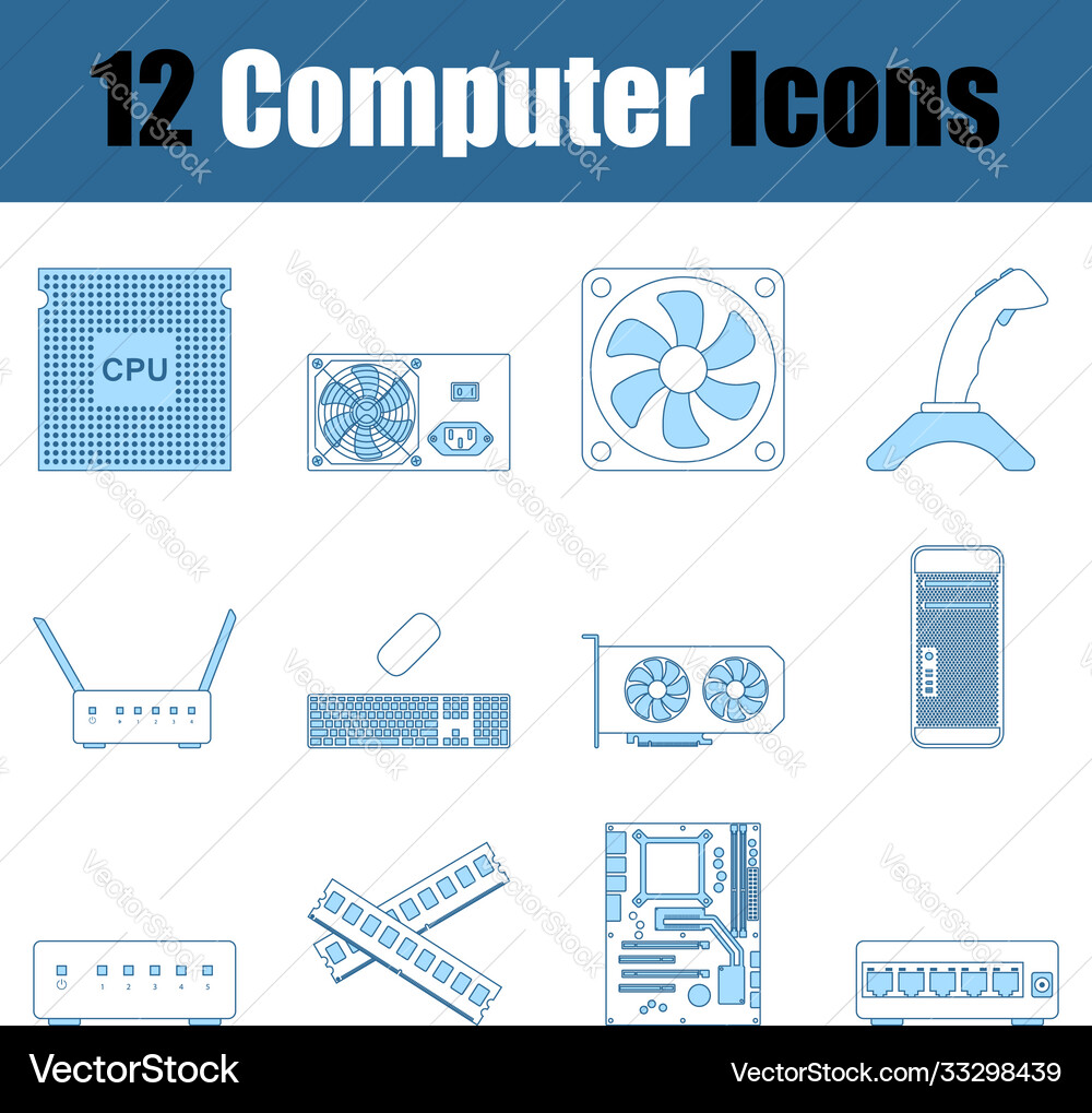 Computer icon set vector image