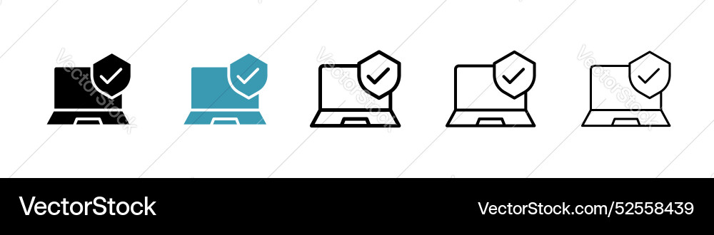 Computer security icon set on white background Computer security icon set on white background Vector Image