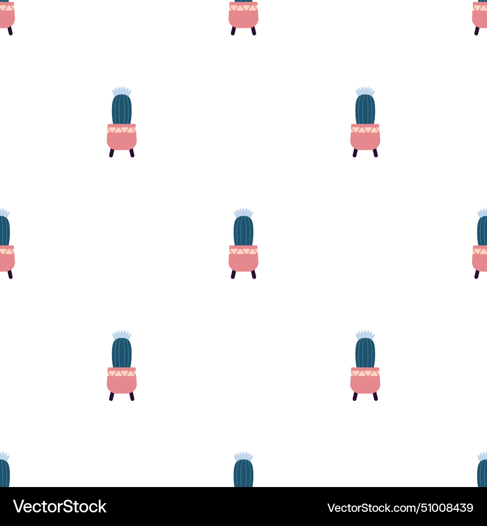 Cute cacti in boho style cactus seamless pattern Cute cacti in boho style cactus seamless pattern Vector Image