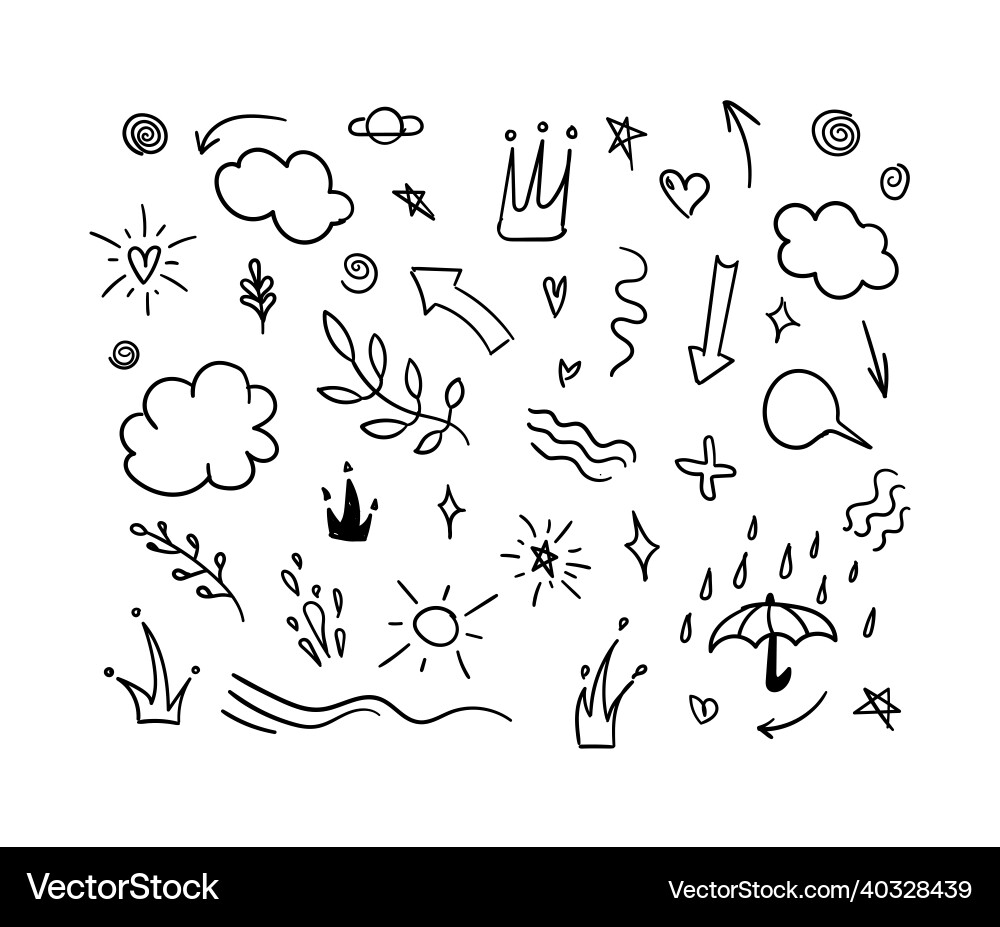 Doodle handdrawn abstract icons Doodle handdrawn abstract icons vector image